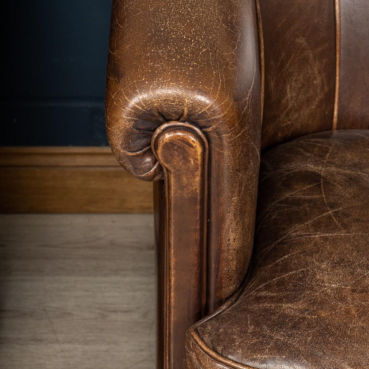 20th Century Dutch Sheepskin Leather Tub Chairs For Sale 13