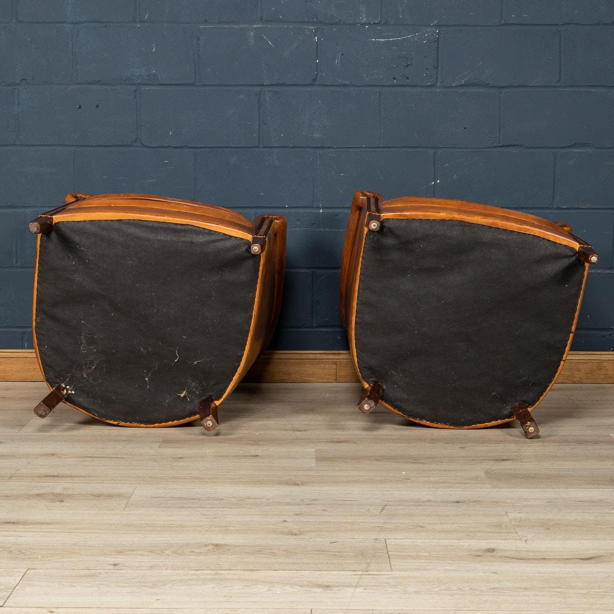 20th Century Dutch Sheepskin Leather Tub Chairs 3