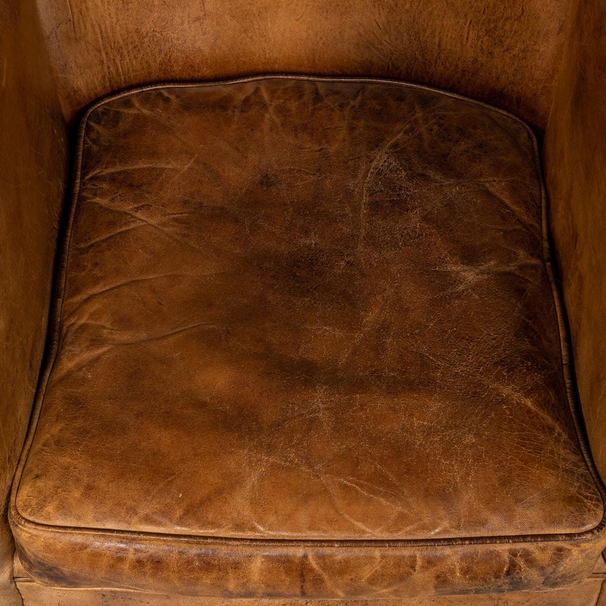 20th Century Dutch Sheepskin Leather Tub Chairs 5