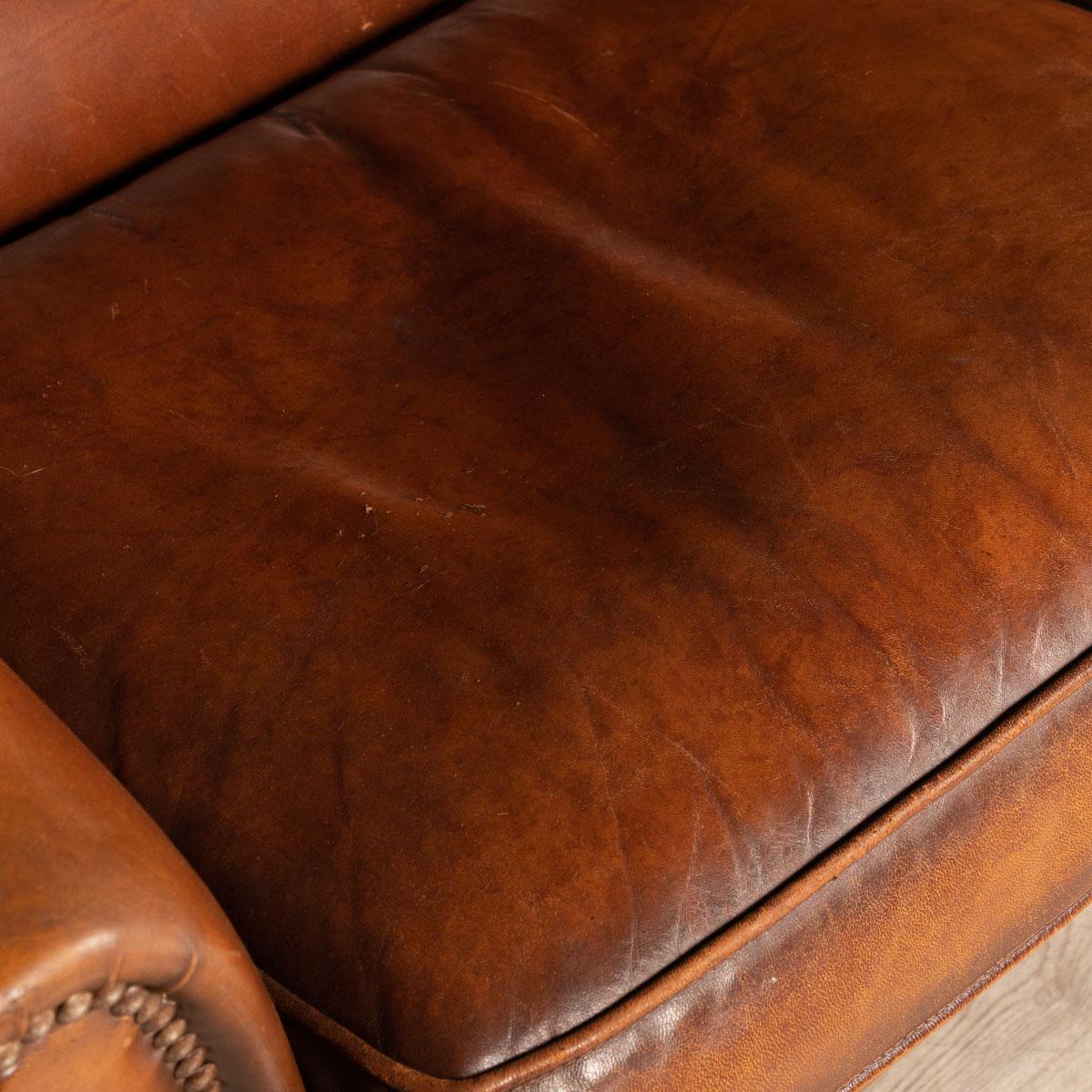 20th Century Dutch Two-Seat Leather Sofa, Holland 3