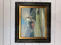 20th Century Dutch Village Oil on Canvas