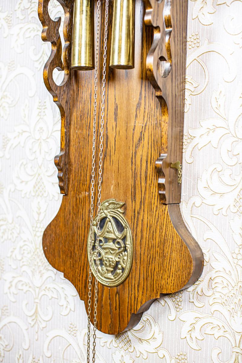 20th Century Dutch Wall Clock Stylized as Staarta in Brown Oak Case 6