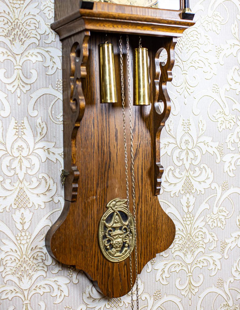 20th Century Dutch Wall Clock Stylized as Staarta in Brown Oak Case 4
