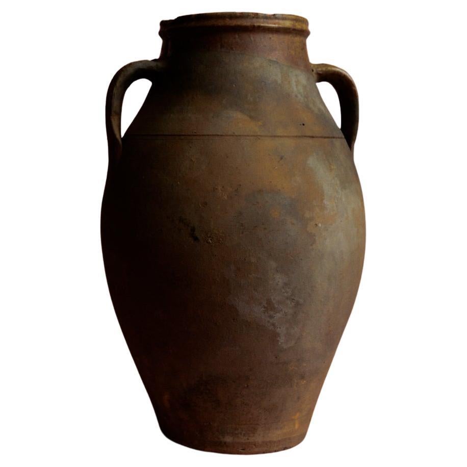 Artigianato del 20° secolo  Vaso rustico in ceramica turca per la conservazione della terracotta