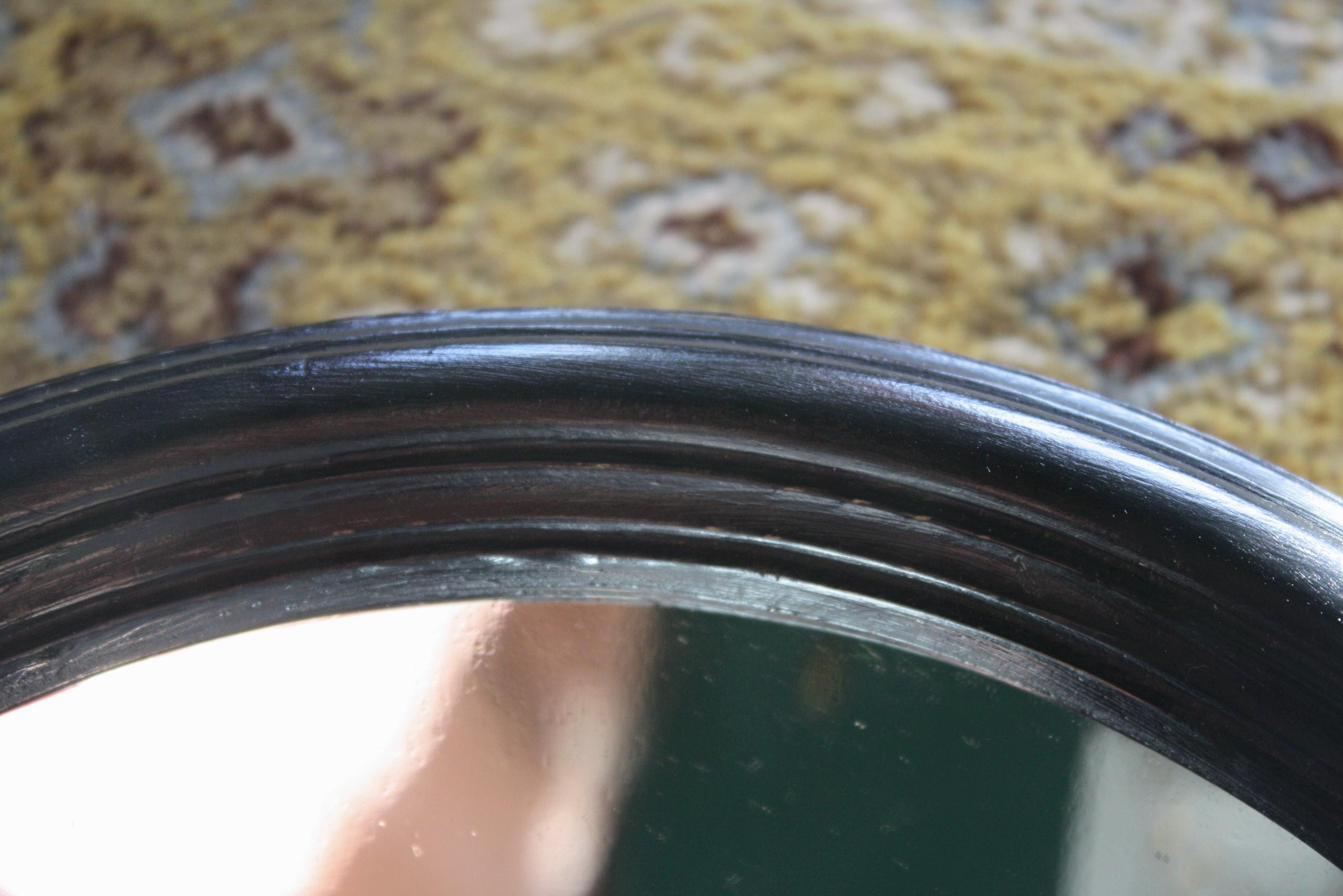 Regency 20th Century Ebonized Circular Concave Distortion Mirror