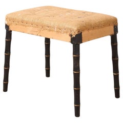 20e siècle Tabouret en faux bambou ébonisé