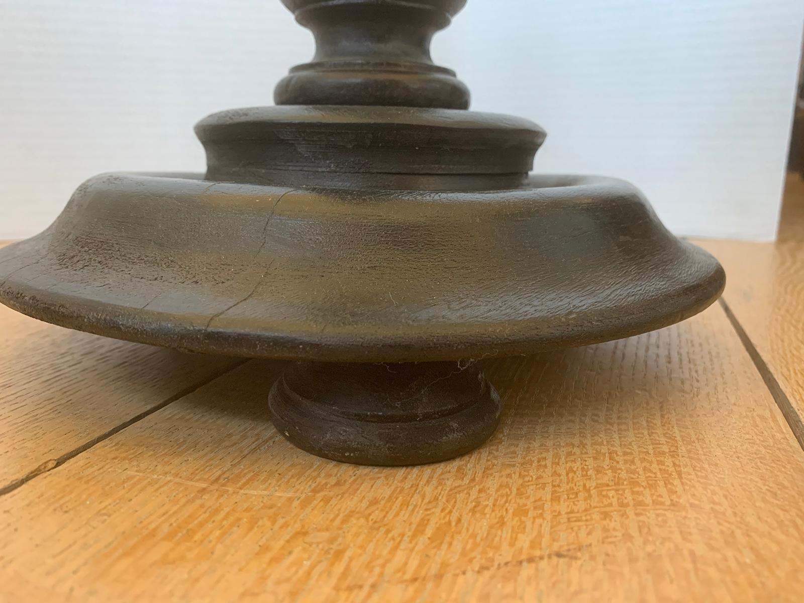 20th Century Ebonized Barley Twist Candlestick Lamp For Sale 6