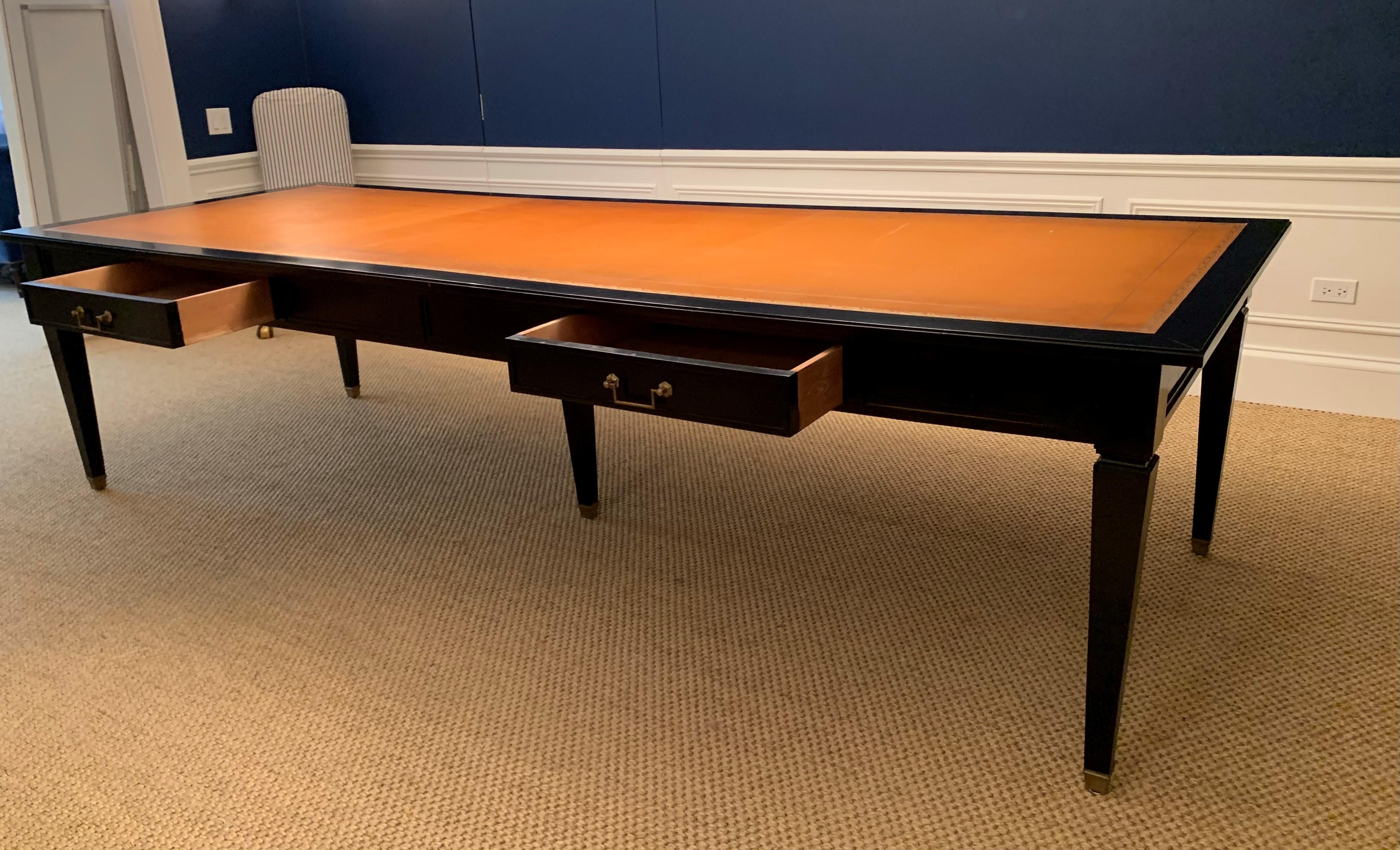 20th Century Ebonized Louis XVI Style Long Table by Maison Jansen In Good Condition In Palm Beach, FL