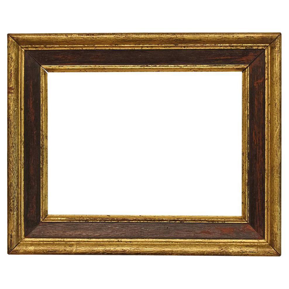 Cadre photo Bullnose en pin ébénisé et bois doré à la feuille 9x12 en vente