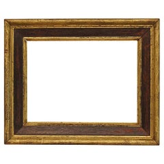 Antique Ebonized Pine & Parcel Gilt Bullnose 9x12 Picture Frame