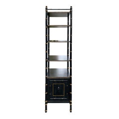 20th Century Ebonized Square Étagère with Gilt Detail