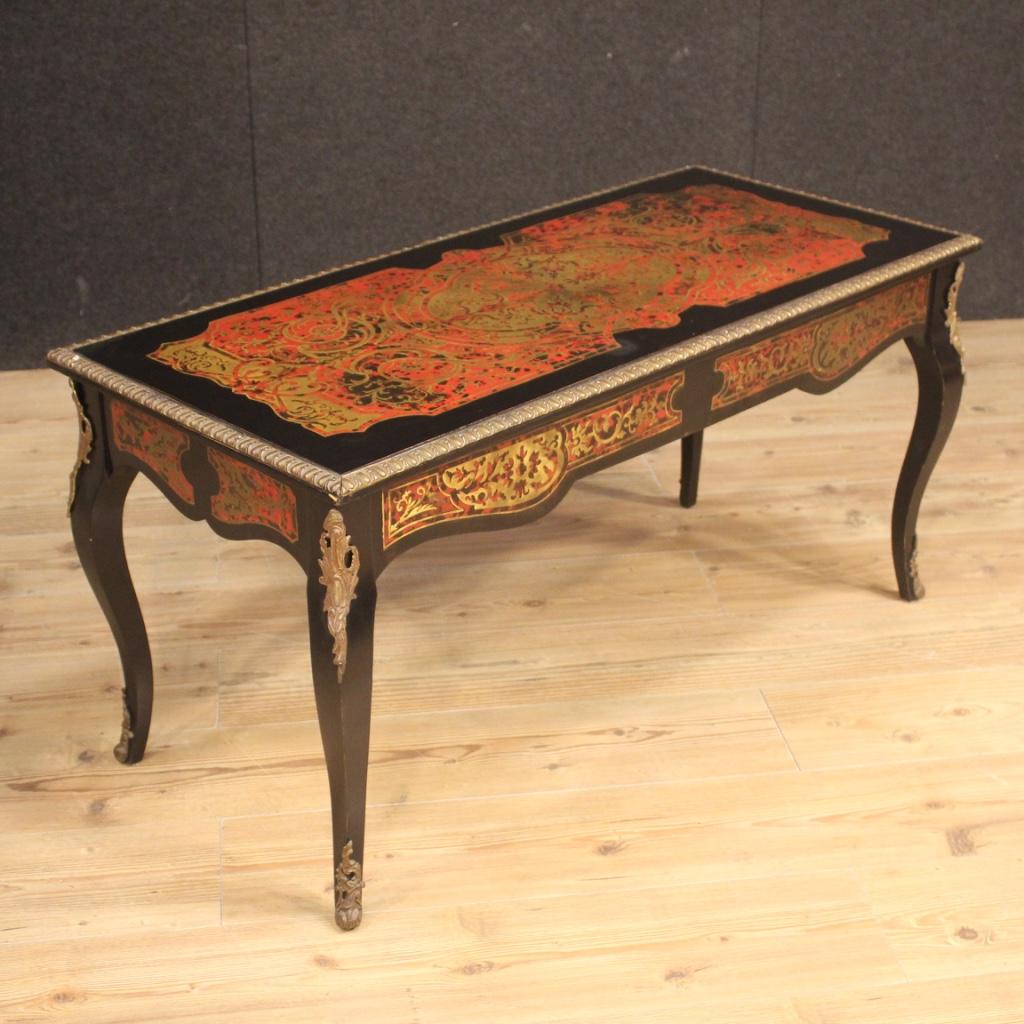 20th Century Ebonized Wood with Bronze French Louis XV Style Coffee Table, 1970 2
