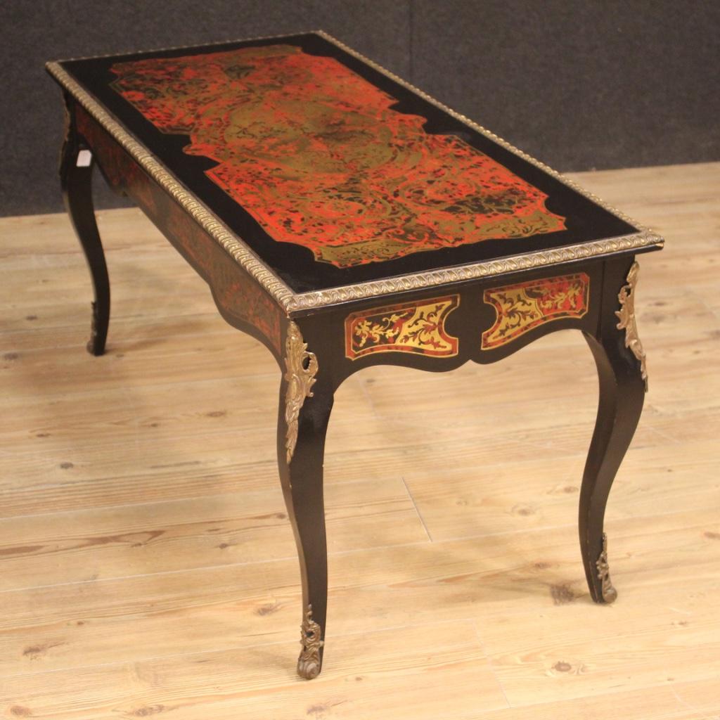 20th Century Ebonized Wood with Bronze French Louis XV Style Coffee Table, 1970 4
