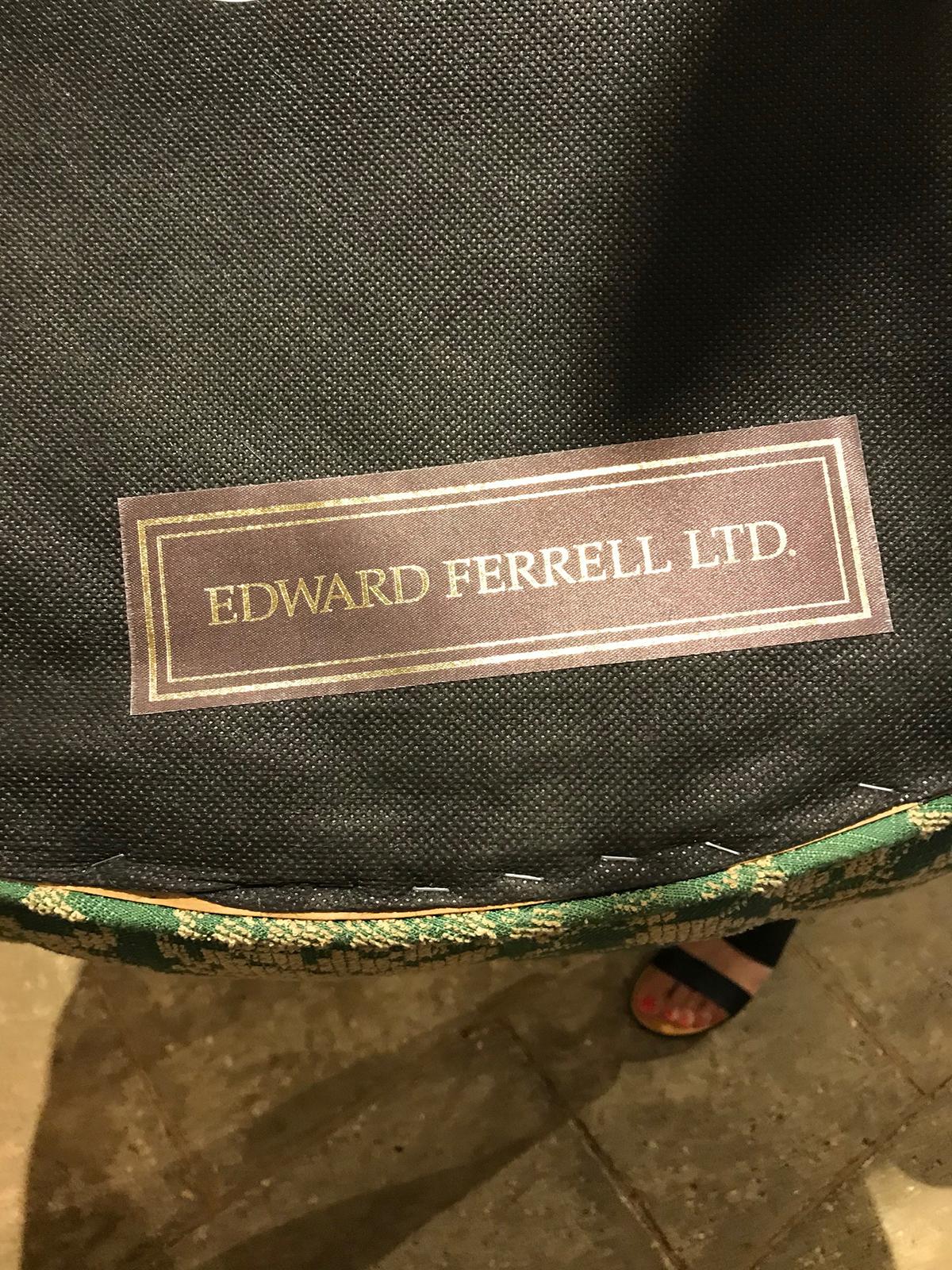 20th Century Edward Ferrell Slipper Chair on Turned Legs and Casters, Labeled 3