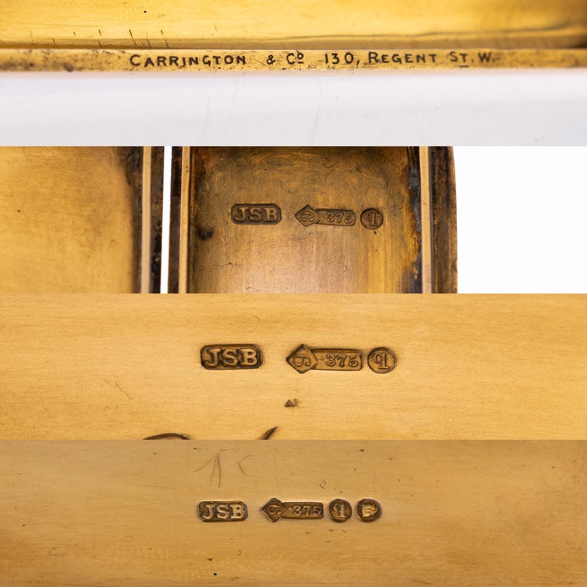 20th Century Edwardian 9ct Gold Cigarette & Vesta Case, London, c.1911 11