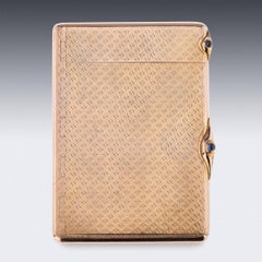 20th Century Edwardian 9ct Gold Cigarette & Vesta Case, London, c.1911