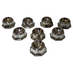20th Century Edwardian Britannia Silver Set of Eight Salts Cellars, London, 1906