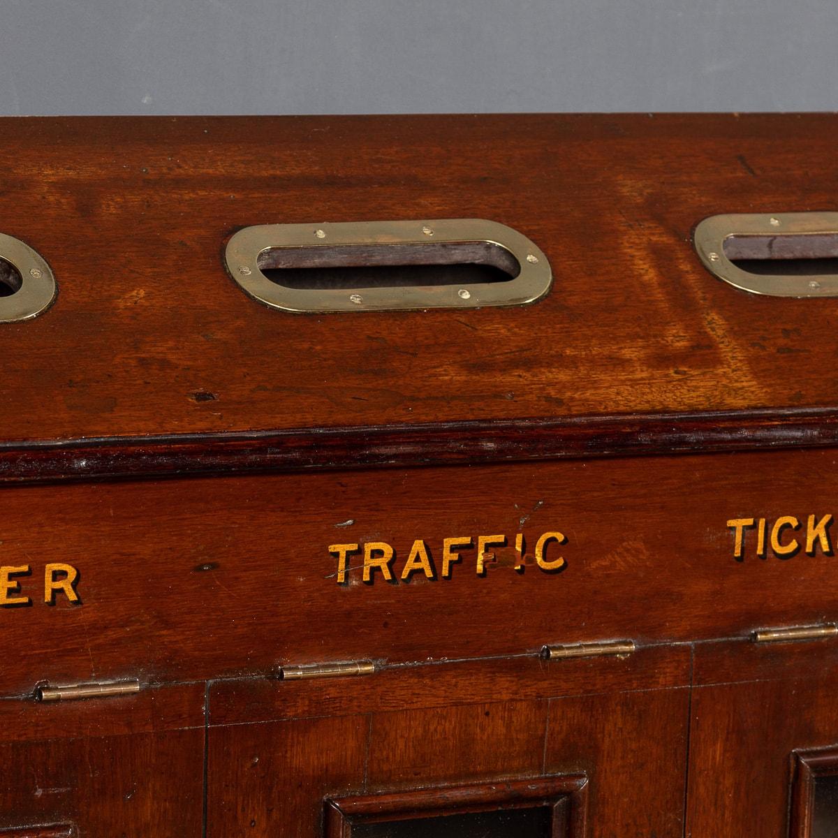 20th Century Edwardian English Mahogany Train Station Mailbox, circa 1910 1