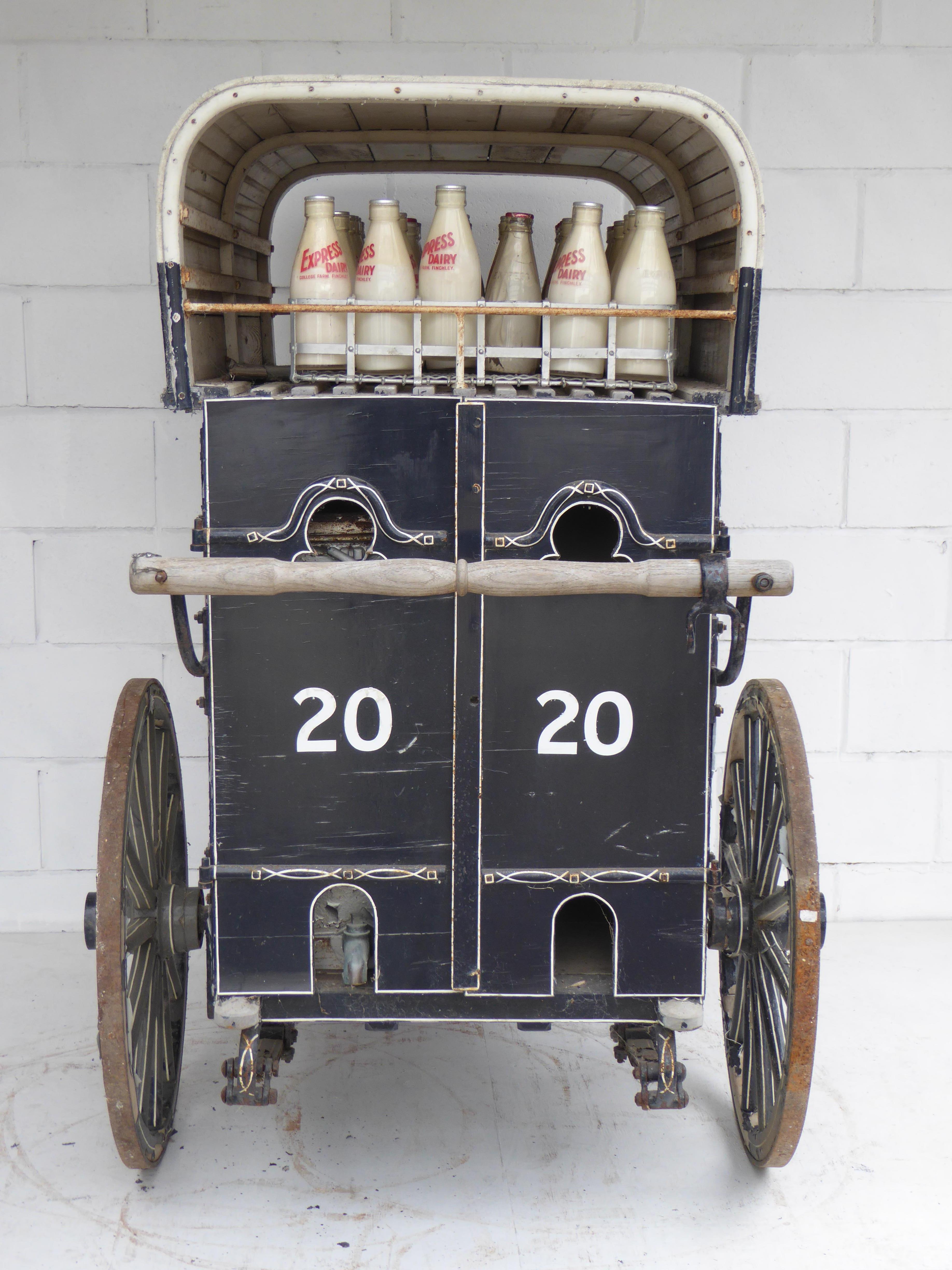 Wood 20th Century Edwardian Hand Pulled Milk Cart 