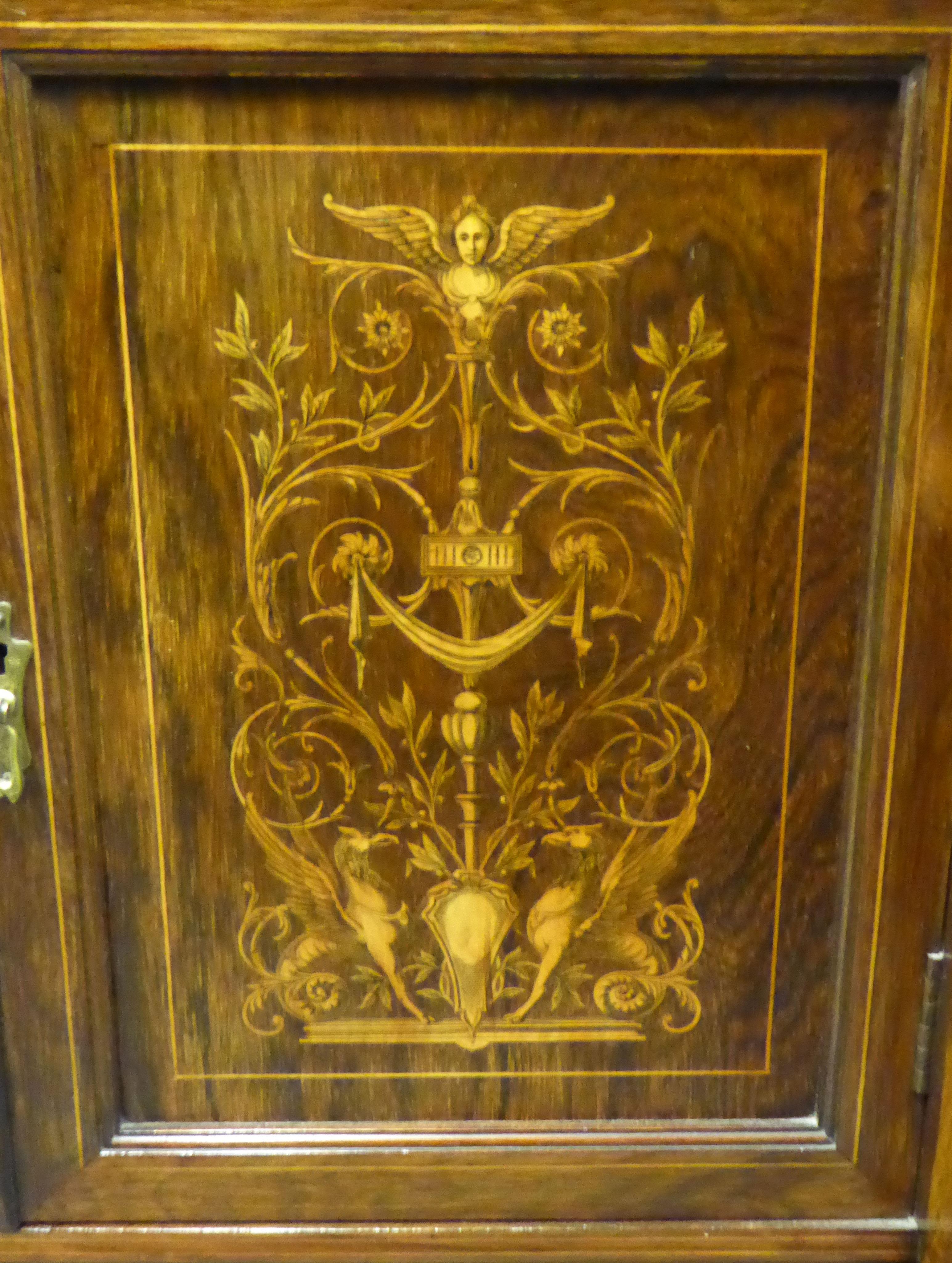 English 20th Century Edwardian Inlaid Display Cabinet For Sale