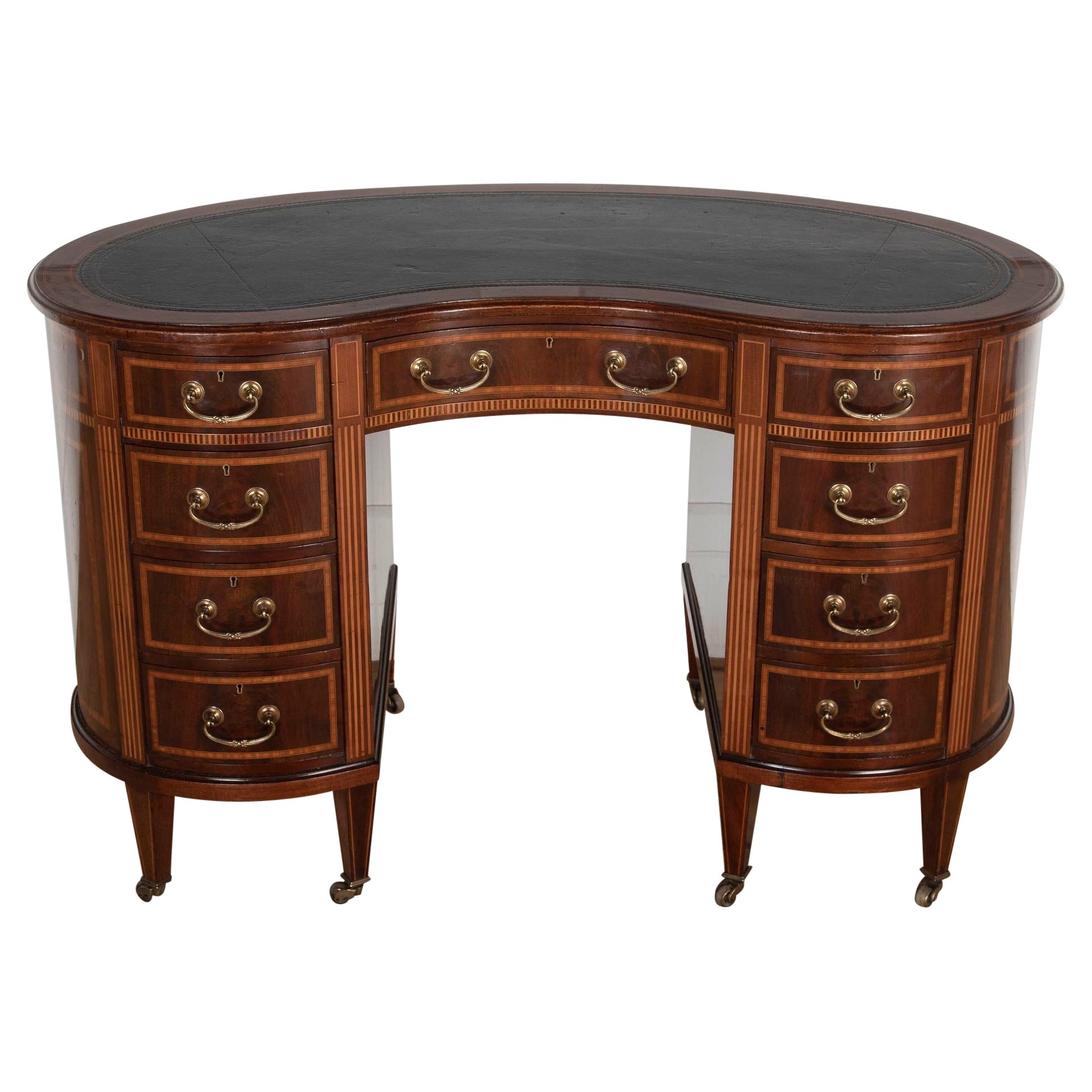 20th Century Edwardian Kidney Shaped Desk