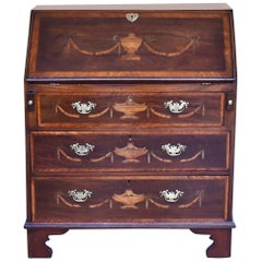 Antique 20th Century Edwardian Mahogany Inlaid Bureau