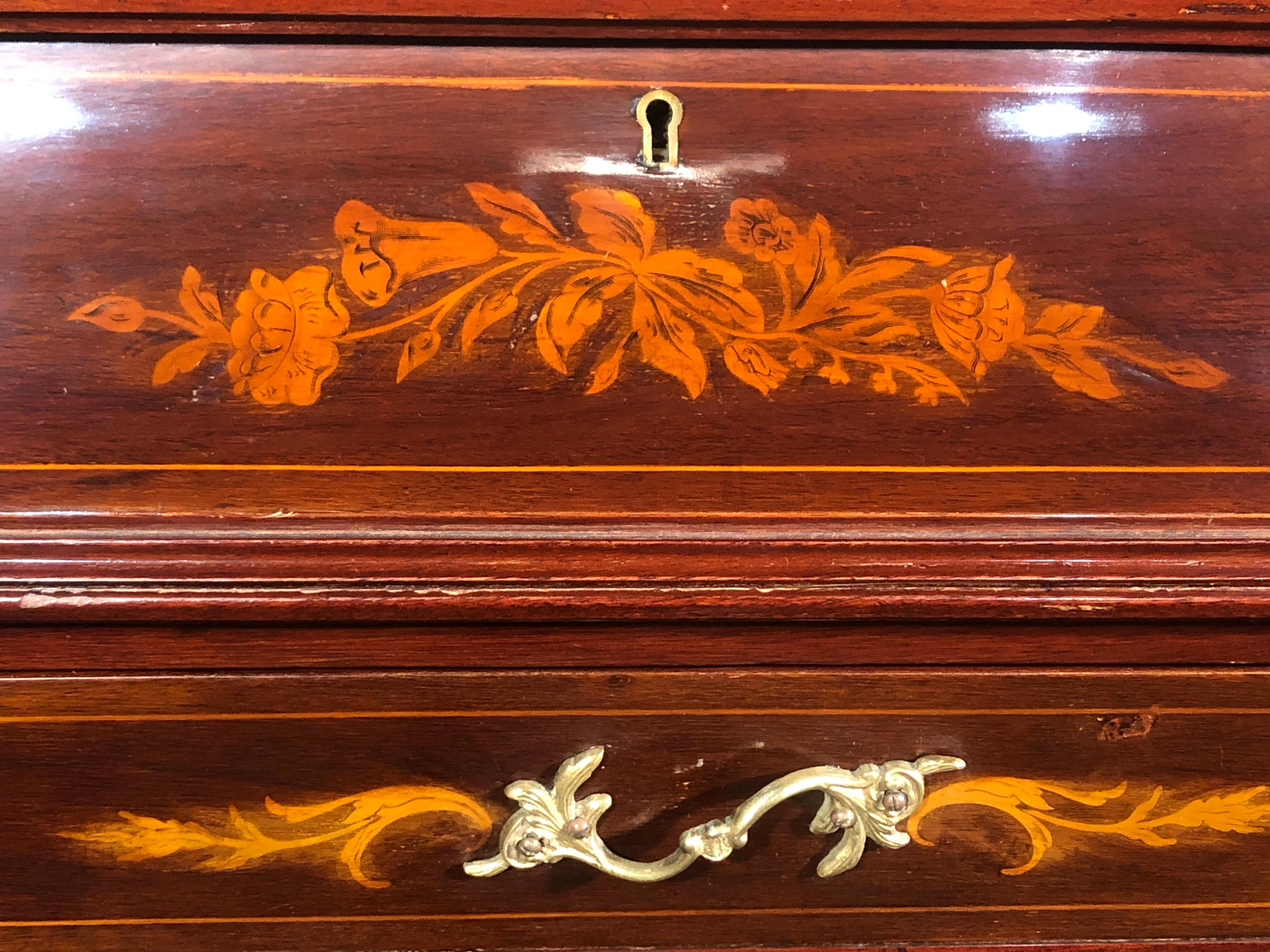 20th Century Edwardian Mahogany Inlay Display Cabinet 5