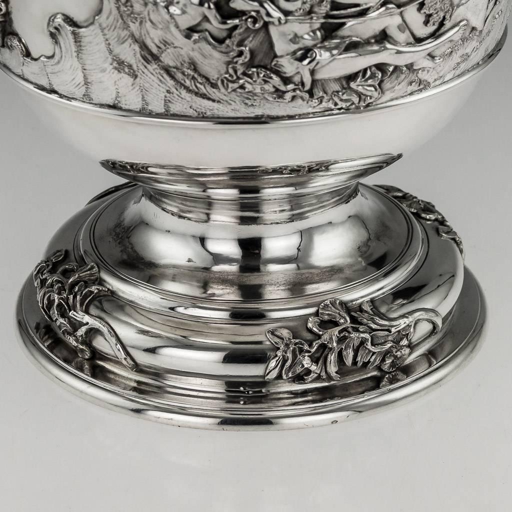 20th Century Edwardian Monumental Silver Cup and Cover, Hancock & Co. 3