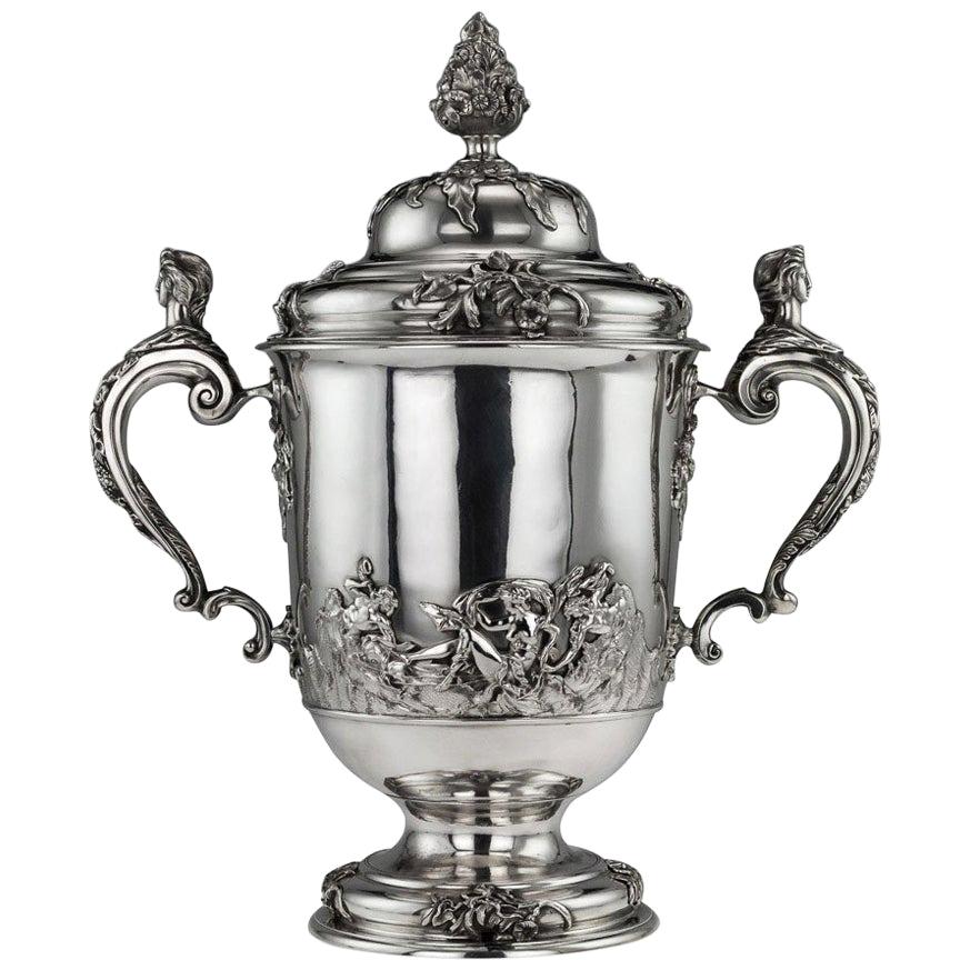 20th Century Edwardian Monumental Silver Cup and Cover, Hancock & Co.