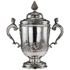 20th Century Edwardian Monumental Silver Cup and Cover, Hancock & Co.