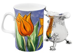 Edwardian Rococo Style English Sterling Silver Cream Jug / Creamer