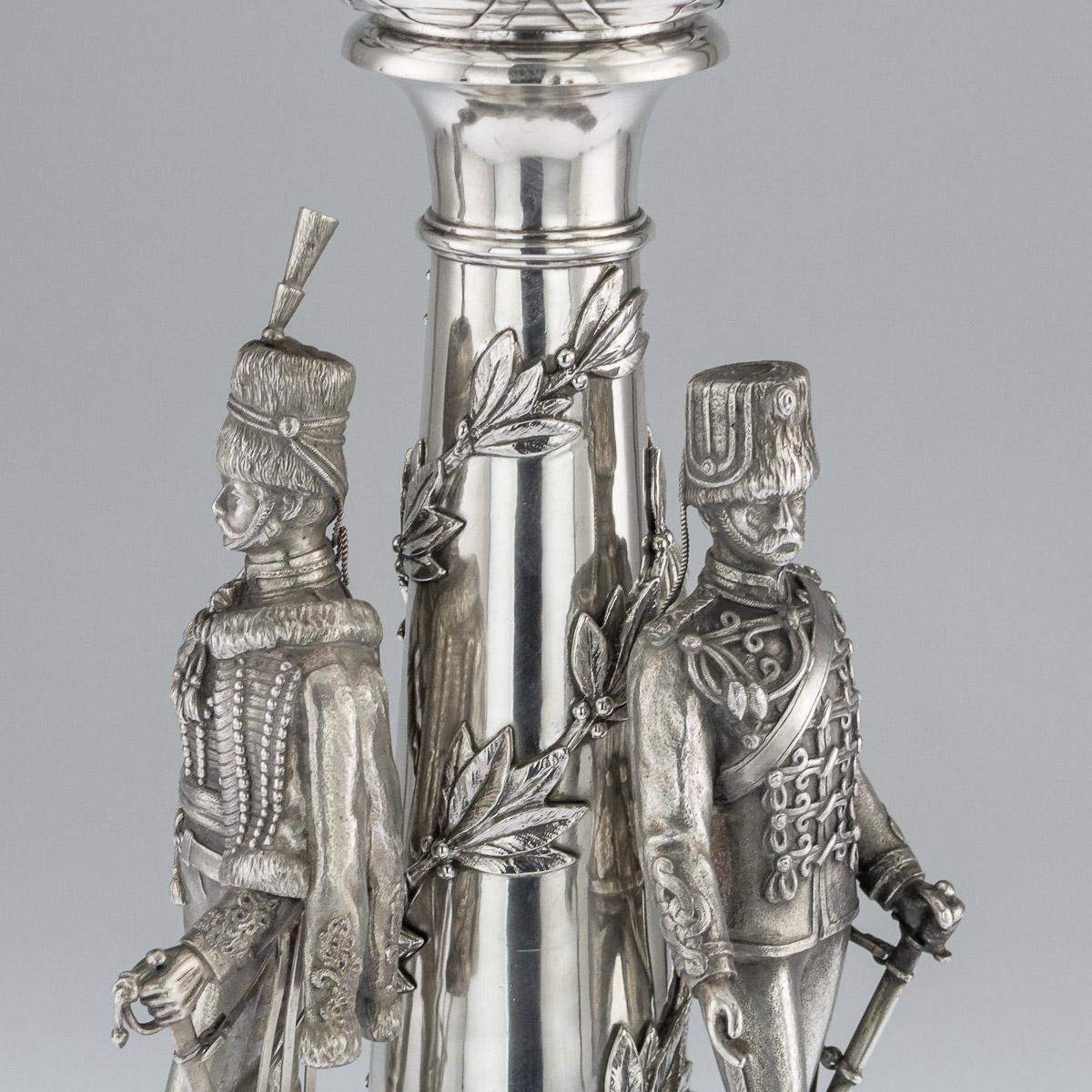 20th Century Edwardian Solid Silver 'Kings Hussars' Centrepiece circa 1914 5