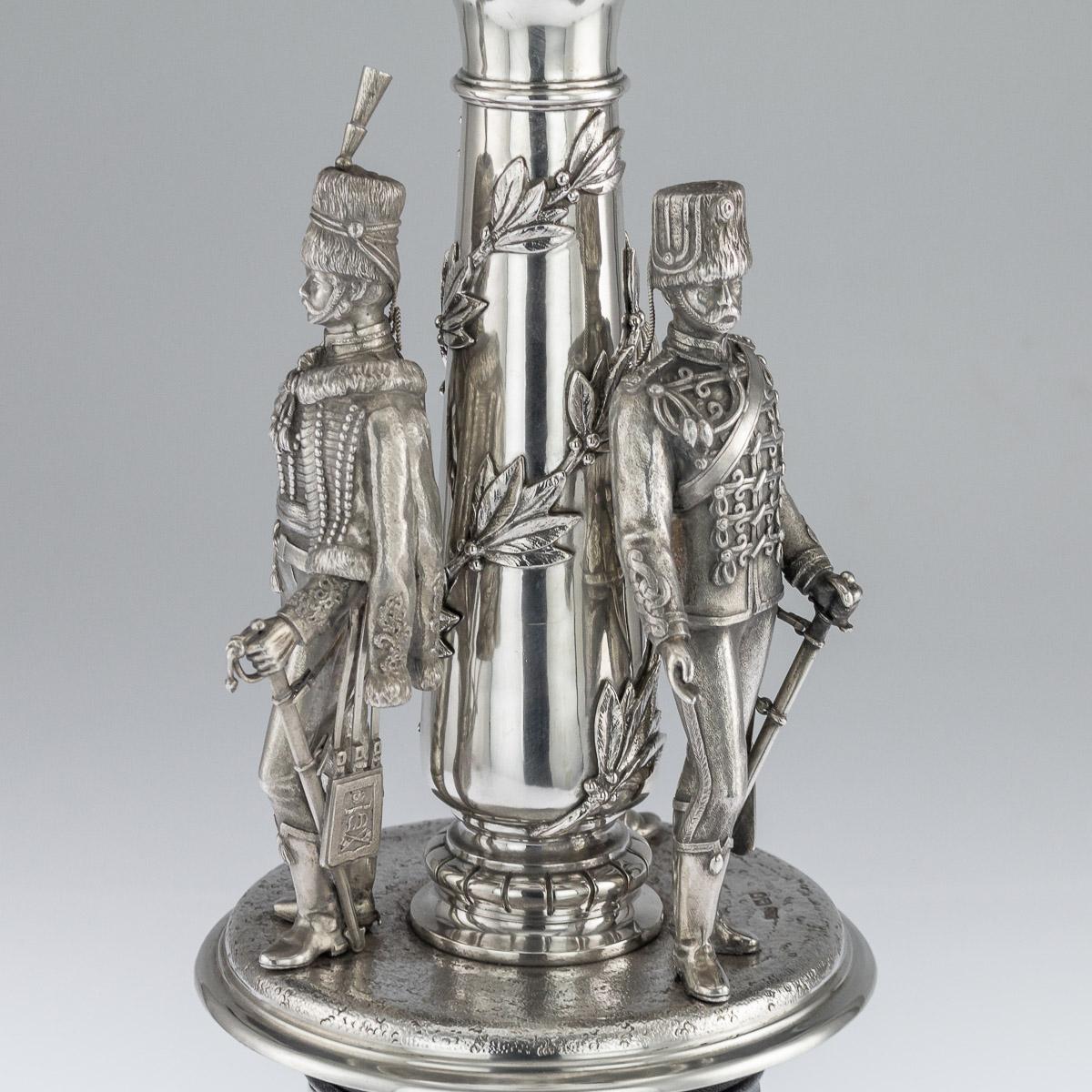 20th Century Edwardian Solid Silver 'Kings Hussars' Centrepiece circa 1914 6