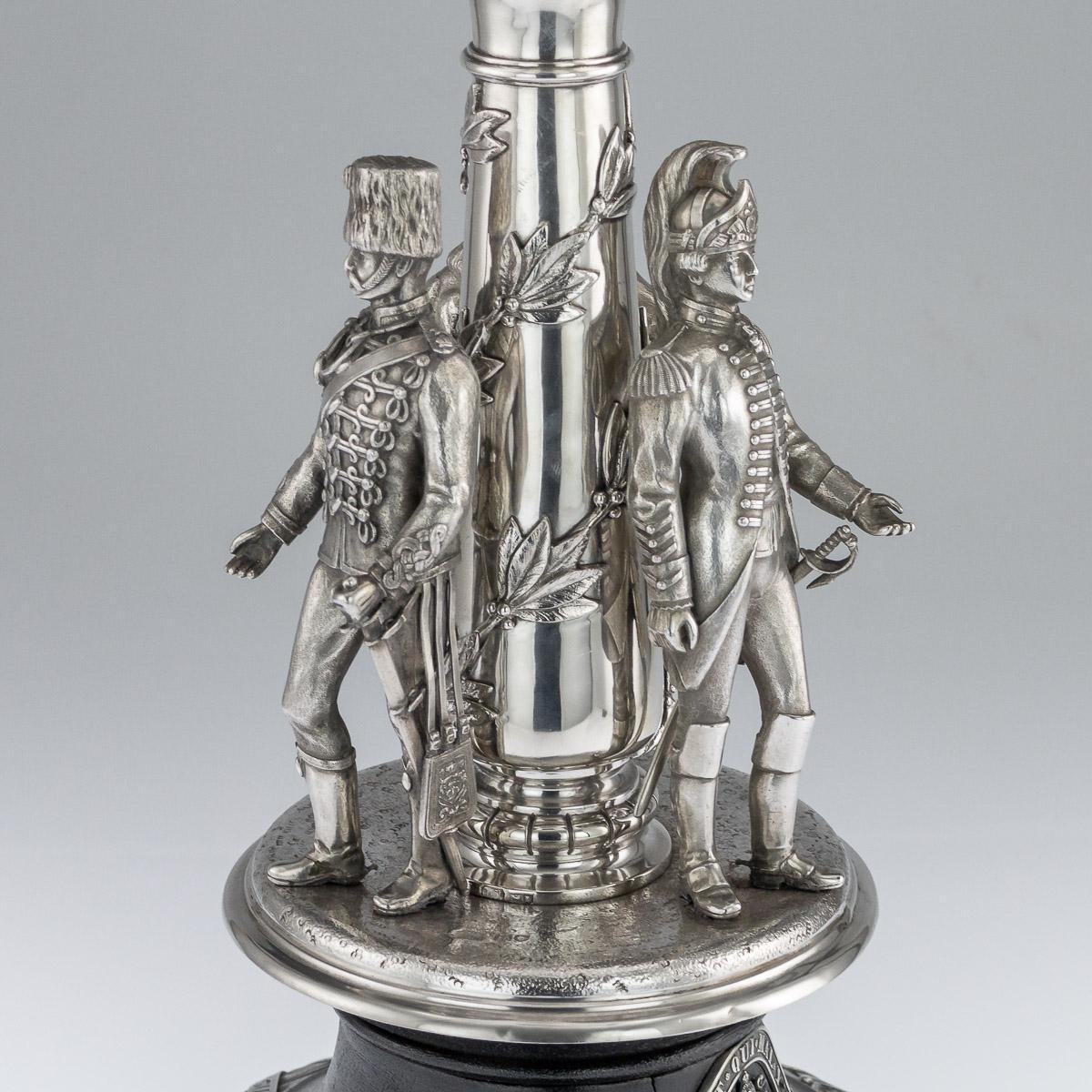 20th Century Edwardian Solid Silver 'Kings Hussars' Centrepiece circa 1914 7