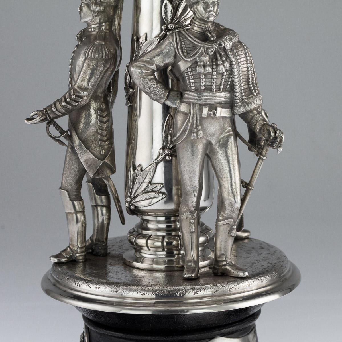 20th Century Edwardian Solid Silver 'Kings Hussars' Centrepiece circa 1914 11