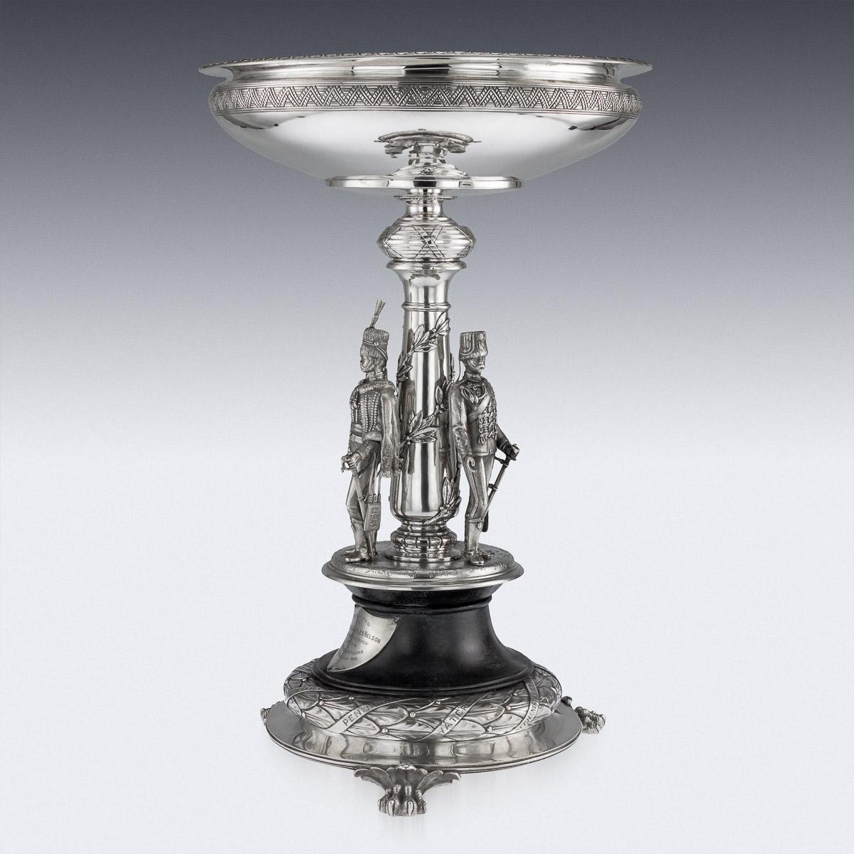 English 20th Century Edwardian Solid Silver 'Kings Hussars' Centrepiece circa 1914