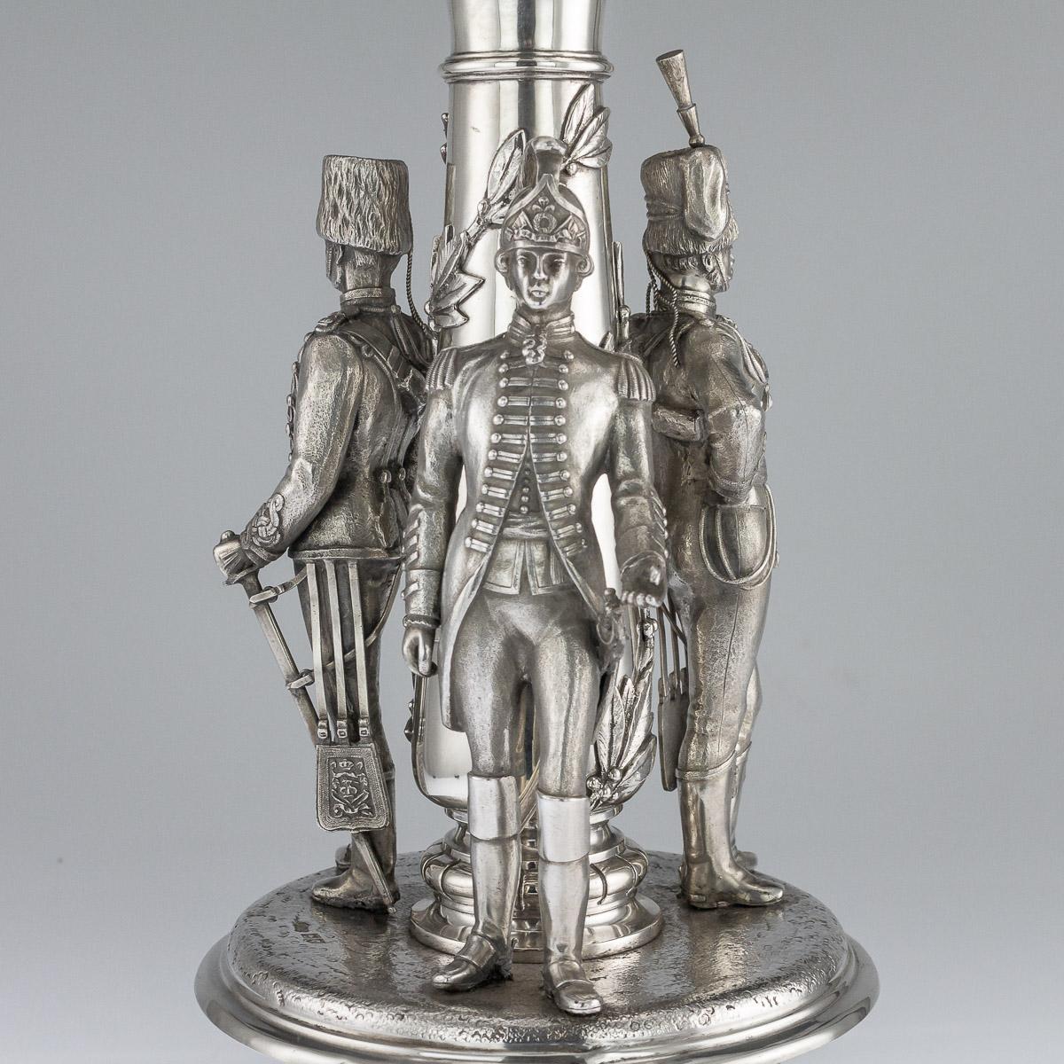 20th Century Edwardian Solid Silver 'Kings Hussars' Centrepiece circa 1914 3