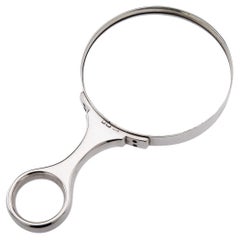 Vintage 20th Century Edwardian Solid Silver Magnifying Glass, London, c.1904