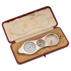 20th Century Edwardian Solid Silver Map Reading Tool, London, c.1908