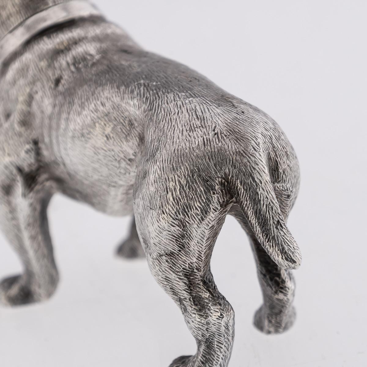 20th Century Edwardian Solid Silver Pair Of Dog Shaped Salts, London, c.1908 For Sale 9