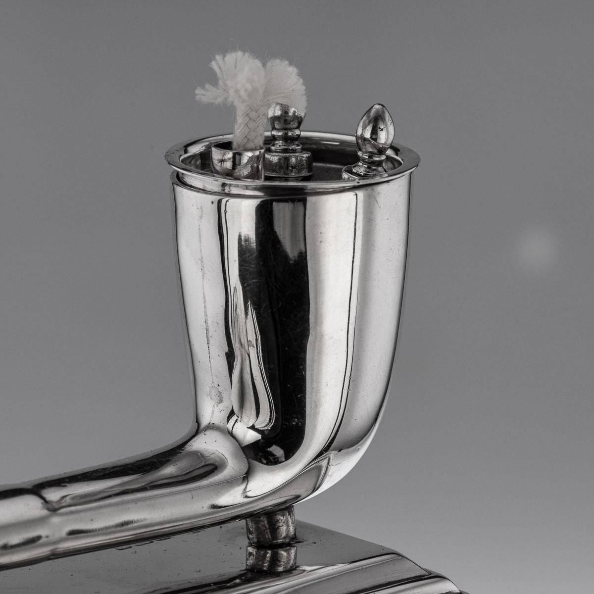 20th Century Edwardian Solid Silver Pipe Shaped Table Lighter, Sheffield, c 1906 For Sale 12
