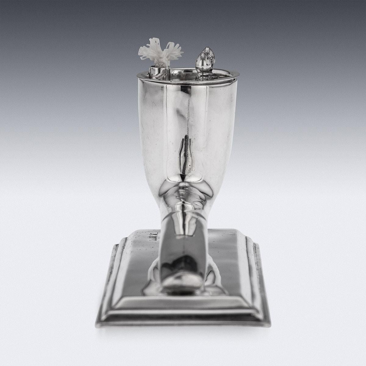 20th Century Edwardian Solid Silver Pipe Shaped Table Lighter, Sheffield, c 1906 For Sale 3