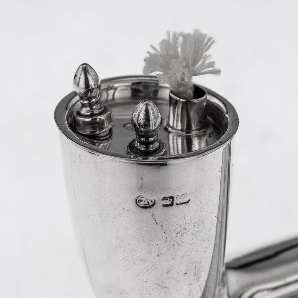 20th Century Edwardian Solid Silver Pipe Shaped Table Lighter, Sheffield, c 1906 For Sale 6