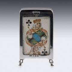 20th Century Edwardian Solid Silver Playing Cards Box, Birmingham, c.1903