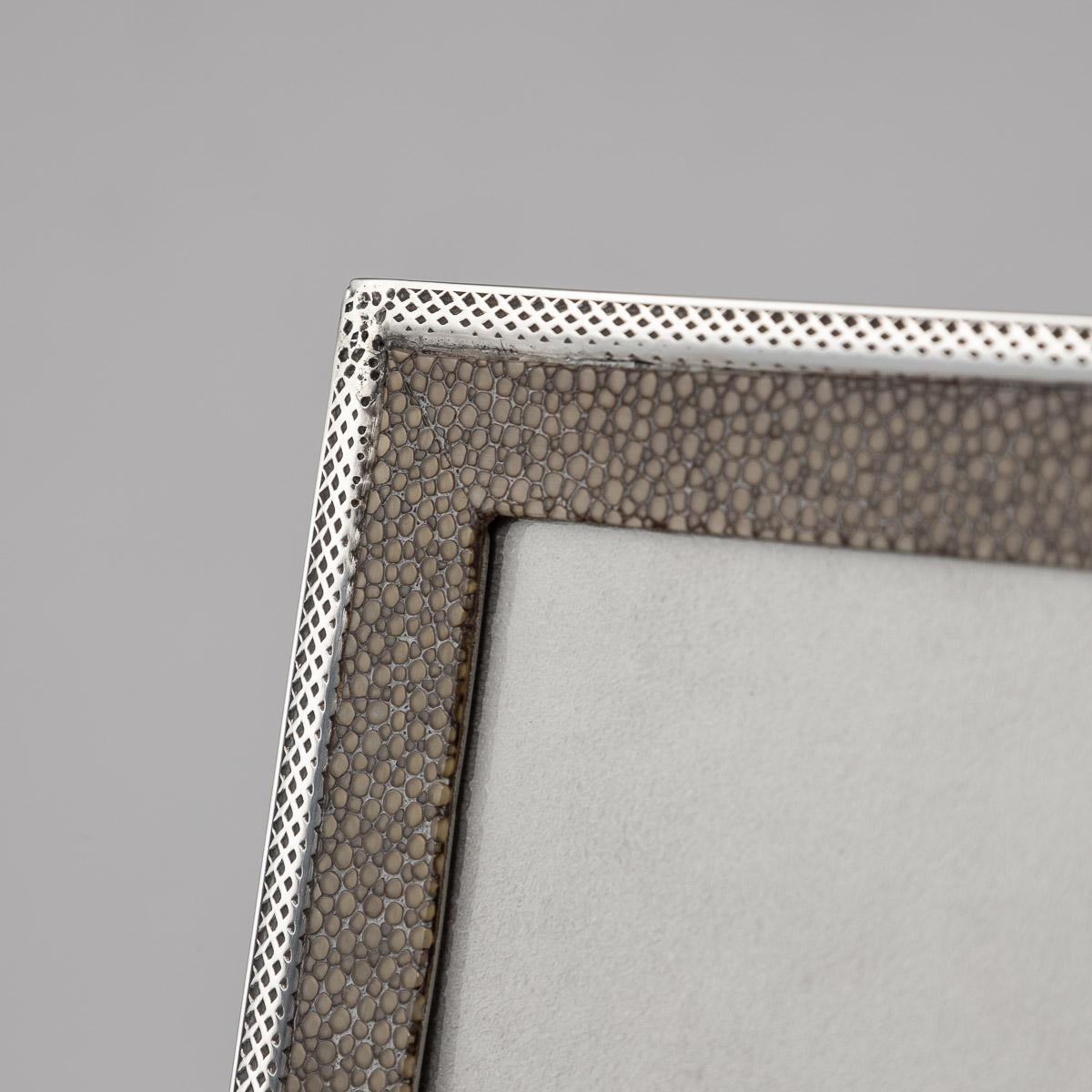 20th Century Edwardian Solid Silver & Shagreen Photo Frame, Chester, c.1911 2