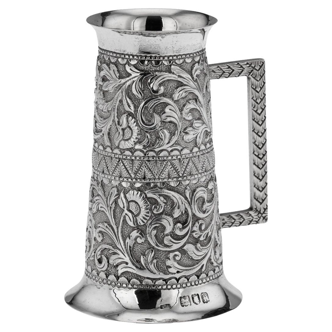 Copa de medida de aguardiente de plata maciza eduardiana del siglo XX, Londres, c.1901