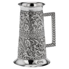 Copa de medida de aguardiente de plata maciza eduardiana del siglo XX, Londres, c.1901