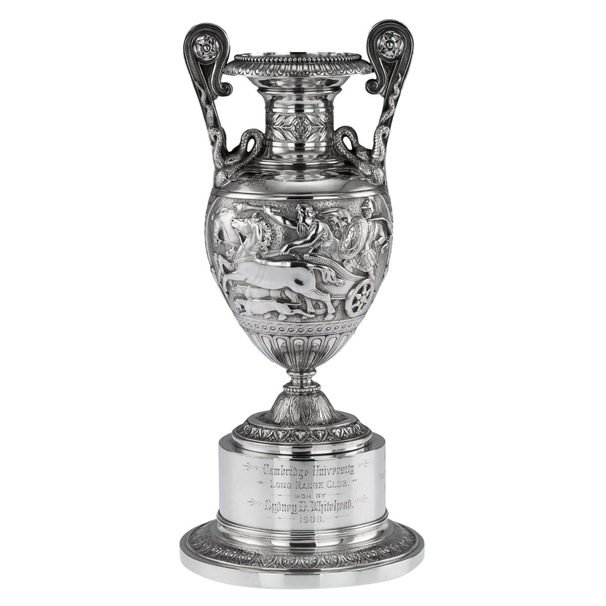 20th Century Edwardian Solid Silver Trophy Vase, Hunt 
Roskell, circa 1908
