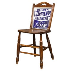 Vintage 20th Century Edwardian Watsons Soap Enamel Advertising Chair, circa 1910