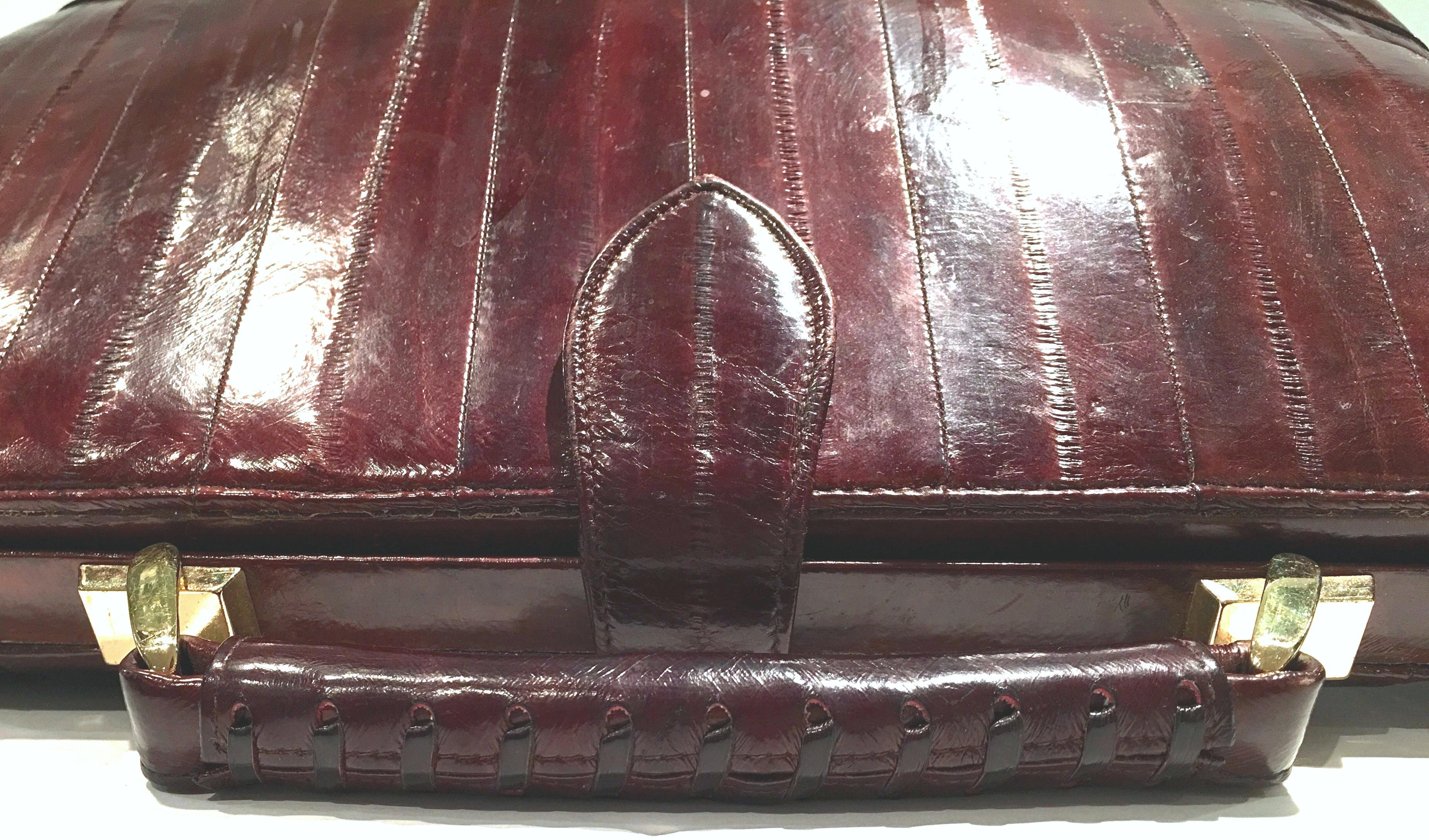 Women's or Men's 20th Century Eel Skin Oxblood 